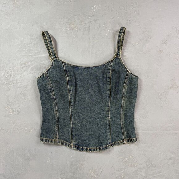 Vintage 1990s Jeanology Denim Cami Top Women's 8 - Picture 1 of 3